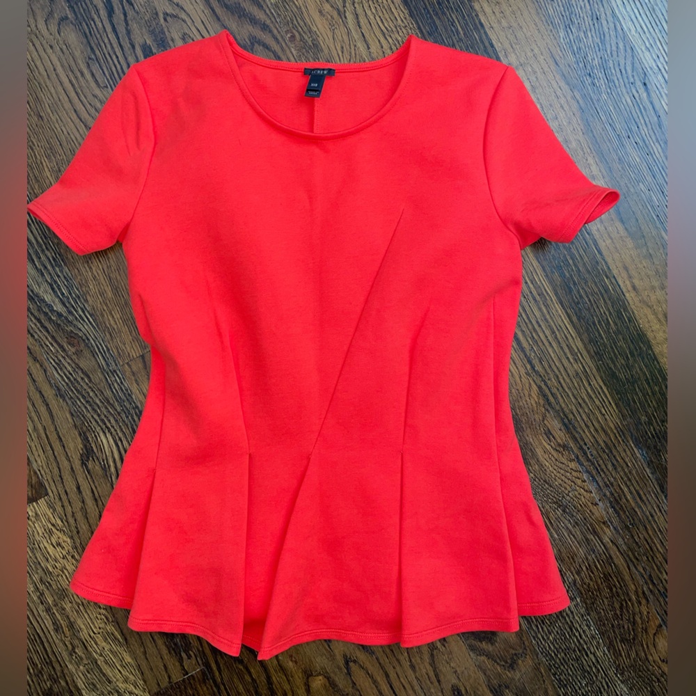 J. Crew XXS red peplum top